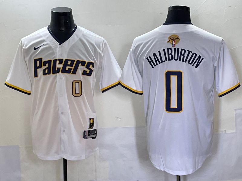 Men 2025 Indiana Pacers #0 Haliburton White Joint Name NBA Jersey style 22->indiana pacers->NBA Jersey